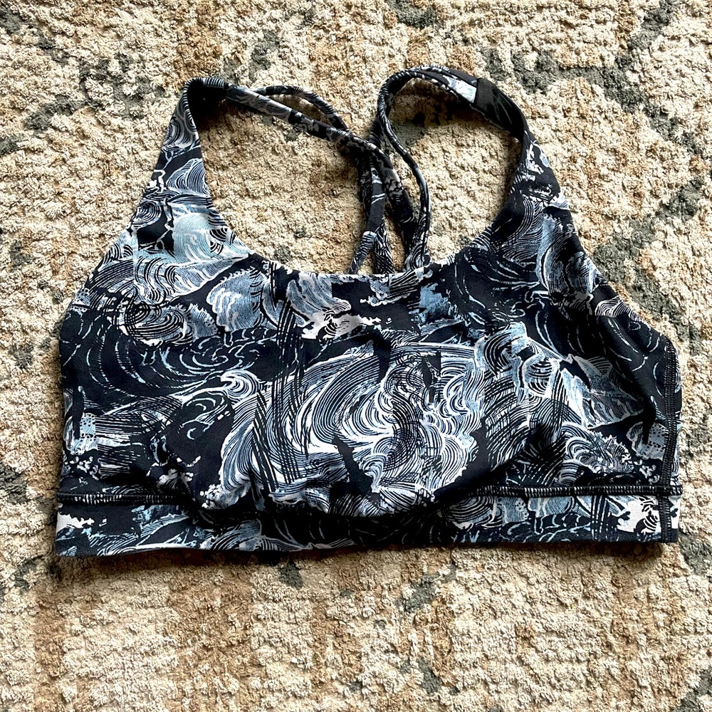 Lululemon Low Impact Bra Size 4 Band Black Navy White Athleisure Athletic Comfy